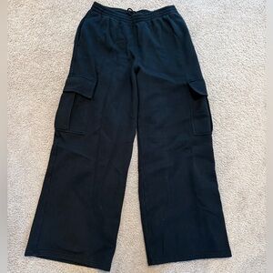 SKIMS COTTON FLEECE OVERSIZED CARGO PANT | ONYX / M